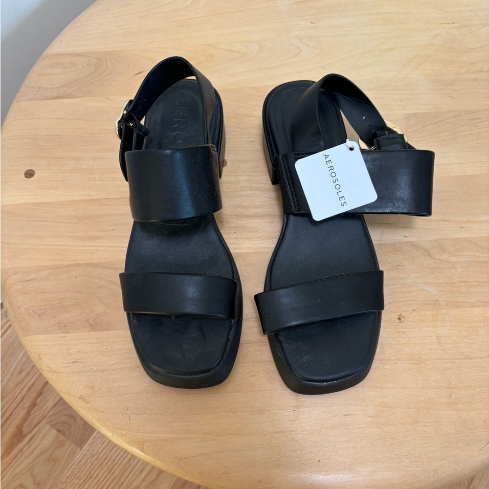 AEROSOLES Black Strap Sandals